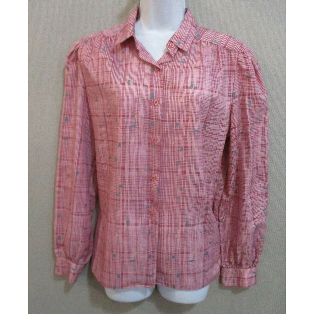 Vintage 70's Act III Polyester Shirt Size 12 / 14 Geometric Print Top
